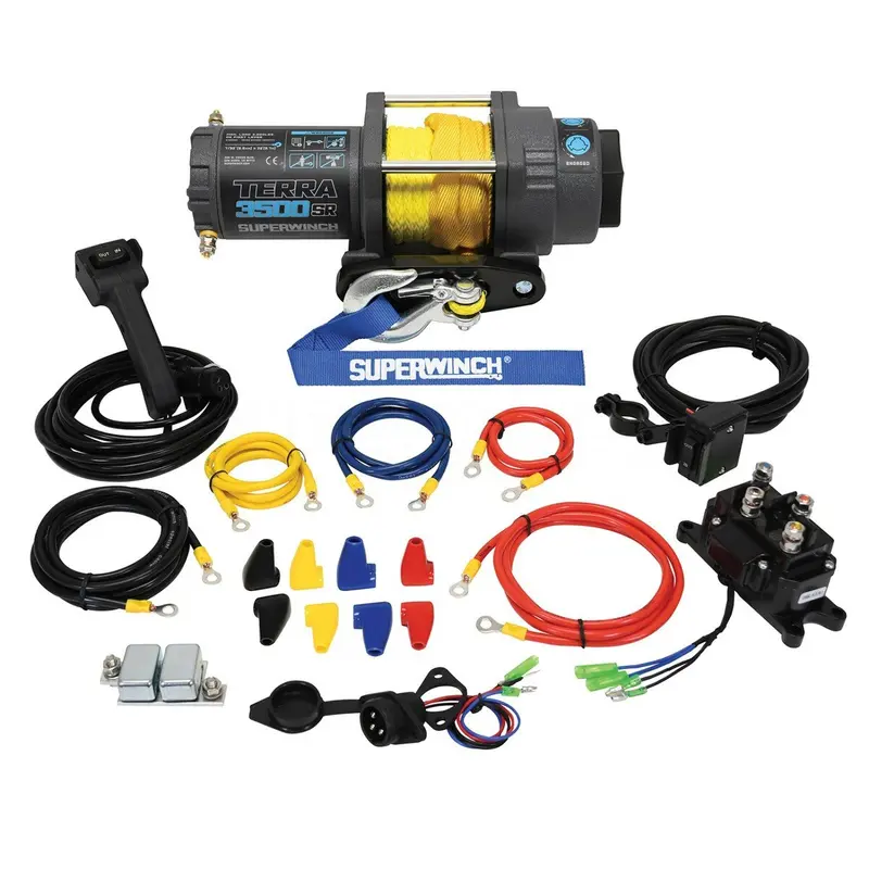 Superwinch 3500 Lbs 12V Dc 7/32In X 32Ft Synthetic Rope Terra 3500Sr Winch - Gray Wrinkle 2