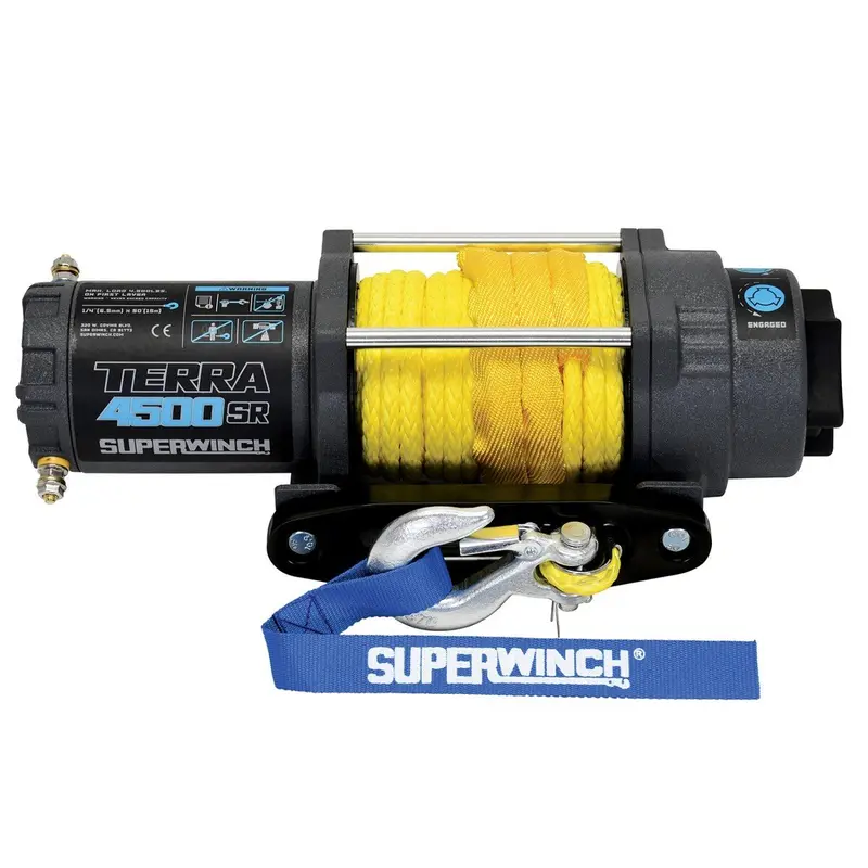 Superwinch 4500 Lbs 12V Dc 1/4In X 50Ft Synthetic Rope Terra 4500Sr Winch - Gray Wrinkle 1