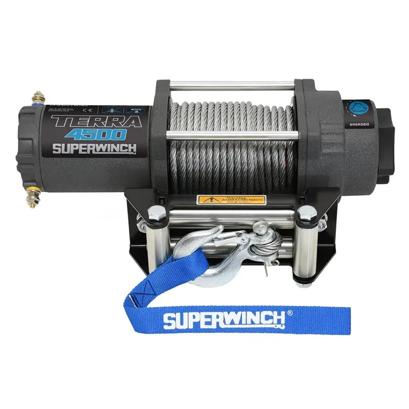 Superwinch 4500 Lbs 12V Dc 15/64In X 50Ft Steel Rope Terra 4500 Winch - Gray Wrinkle 1