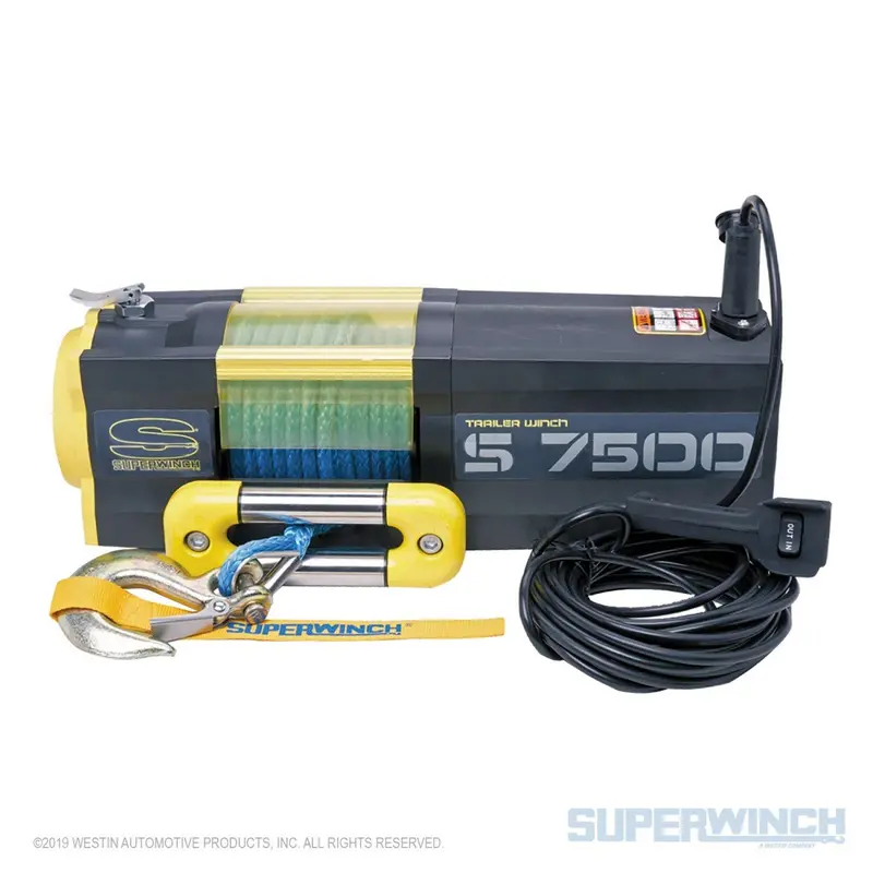 Superwinch 7500 Lbs 12V Dc 5/16In X 54Ft Synthetic Rope S7500 Winch 1