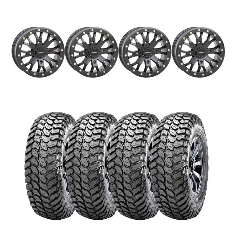System 3 Black Sb-4 Beadlock & Maxxis Liberty Performance Off Road Wheel & Tire Kit 1