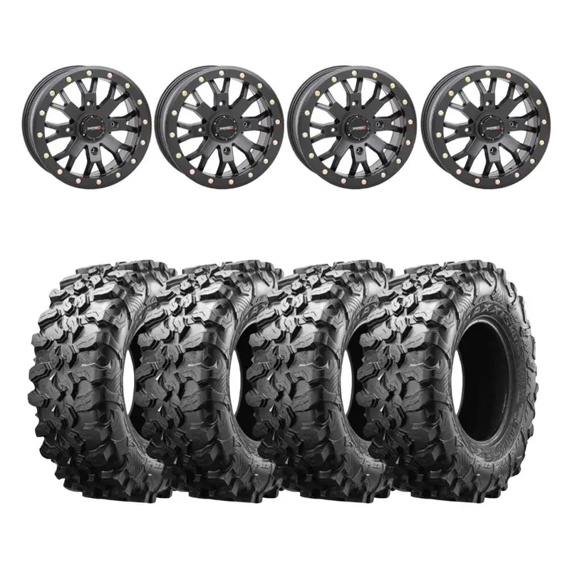 System 3 Black Sb-4 Beadlock & Maxxis Radial Carnivore Wheel & Tire Kit 1
