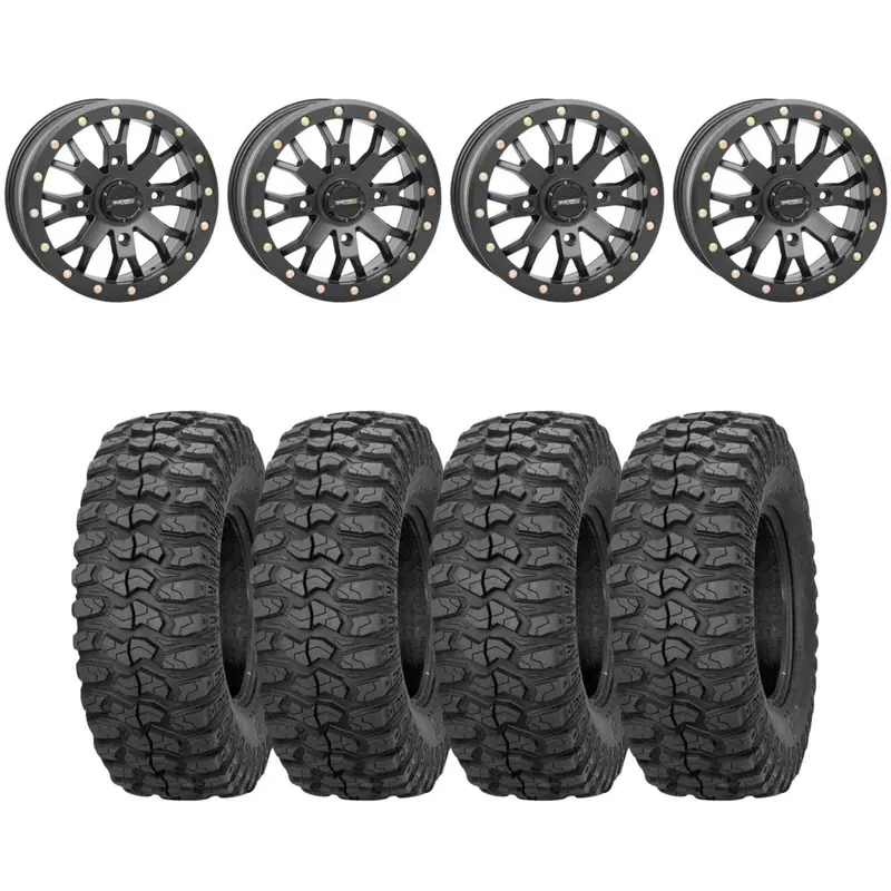System 3 Black Sb-4 Beadlock & Sedona Rockabilly Wheel & Tire Kit 1