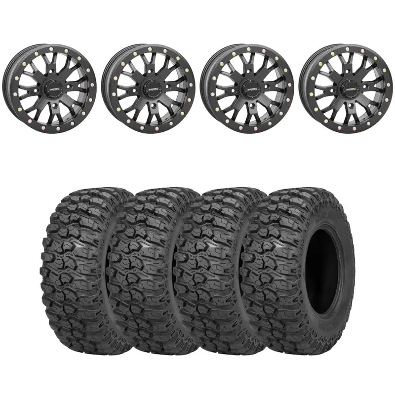 System 3 Black Sb-4 Beadlock & Sedona Trail Saw Wheel & Tire Kit 1