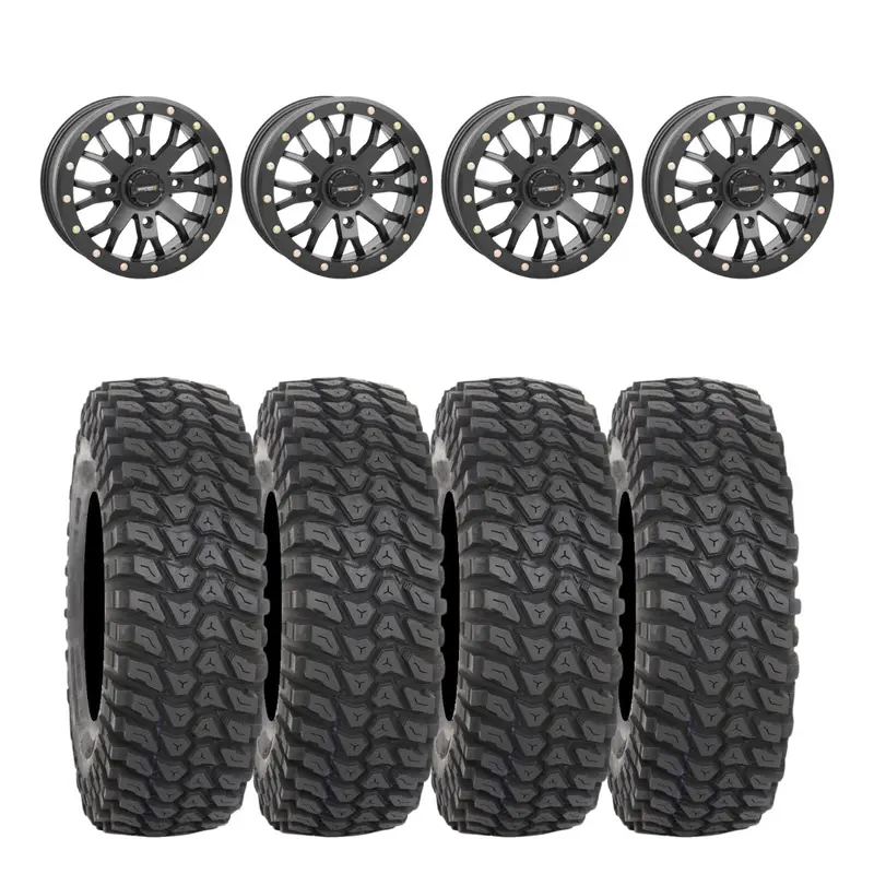 System 3 Black Sb-4 Beadlock & System 3 Radial Xcr350 Utv Wheel & Tire Kit 1