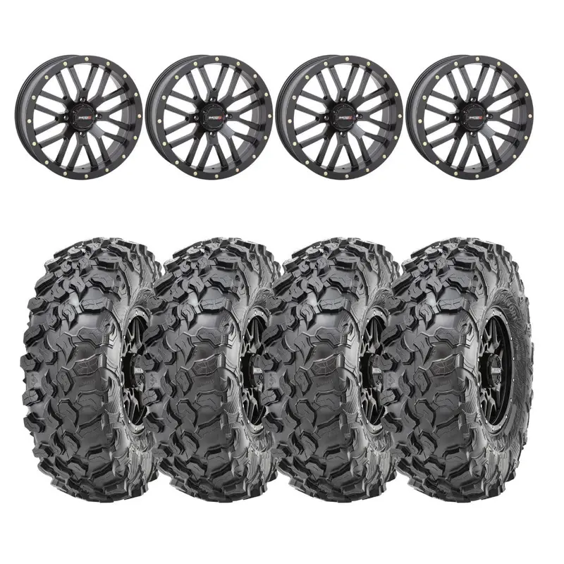 System 3 Black St-3 & Maxxis Radial Carnivore Wheel & Tire Kit 1