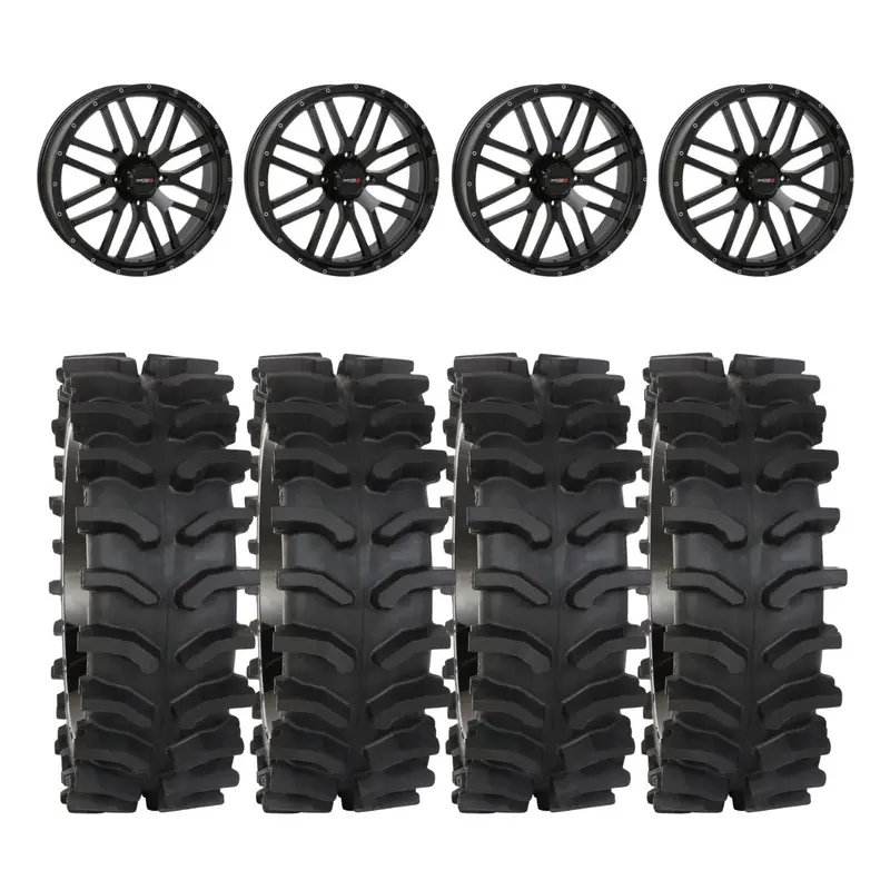 System 3 Black St-3 & System 3 Xt400w Xtreme Mud Wheel & Tire Kit 1
