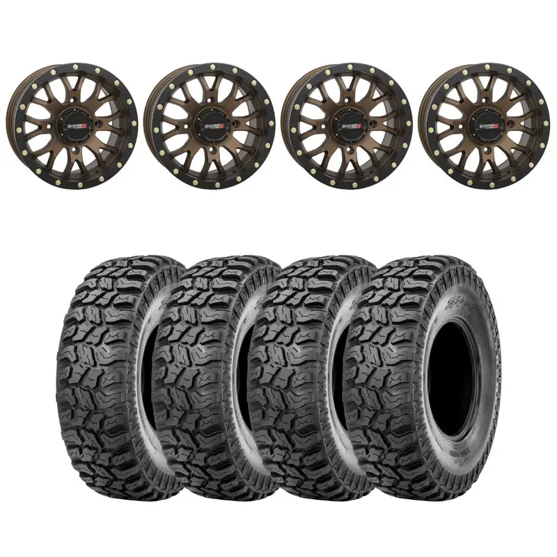 System 3 Bronze Sb-4 Beadlock & Sedona Ridge Saw Wheel & Tire Kit 1