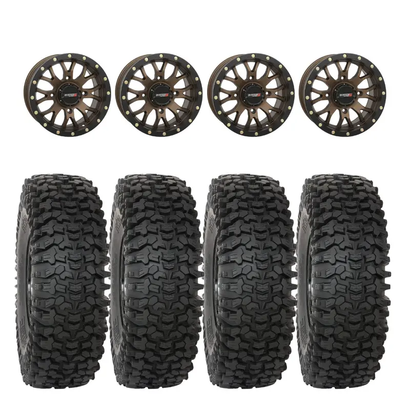 System 3 Bronze Sb-4 Beadlock & System 3 Rc500 10 Ply Rock Crawler Wheel & Tire Kit 1