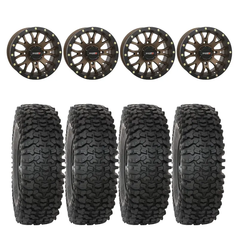 System 3 Bronze Sb-4 Beadlock & System 3 Rc500s 8 Ply Rock Crawler Wheel & Tire Kit 1