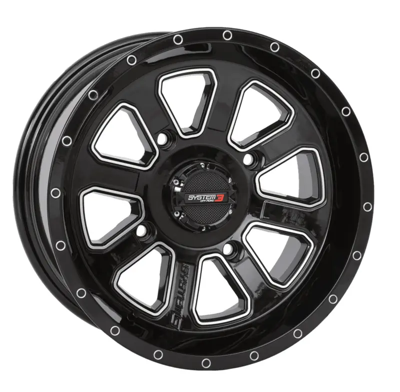 System 3 Gloss Black St-4 & Maxxis Radial Carnivore Wheel & Tire Kit 3