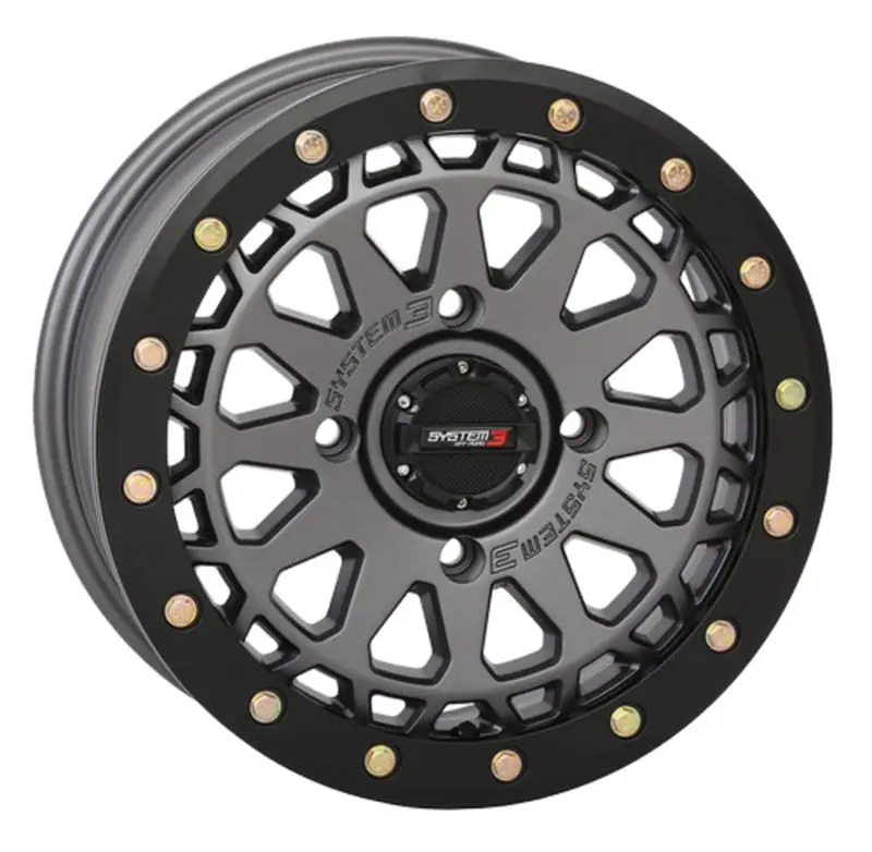 System 3 Gunmetal Grey Sb-6 Beadlocks & Maxxis Radial Carnivore Wheel & Tire Kit 3