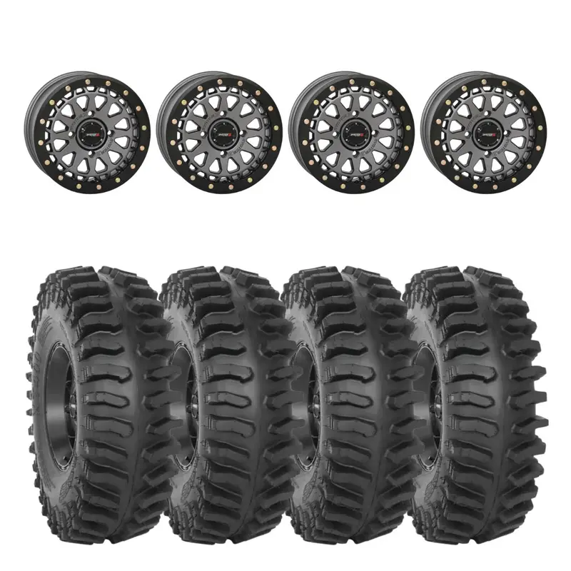 System 3 Gunmetal Grey Sb-6 Beadlocks & System 3 Extreme Trail Radial Xt400 Wheel & Tire Kit 1