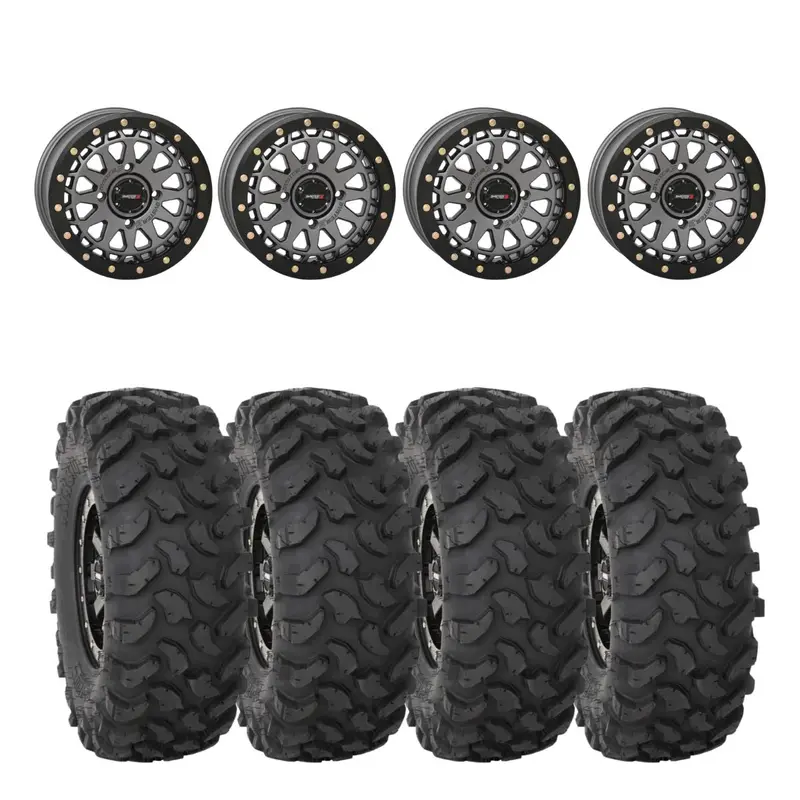 System 3 Gunmetal Grey Sb-6 Beadlocks & System 3 Offroad Xtr370 Wheel & Tire Kit 1