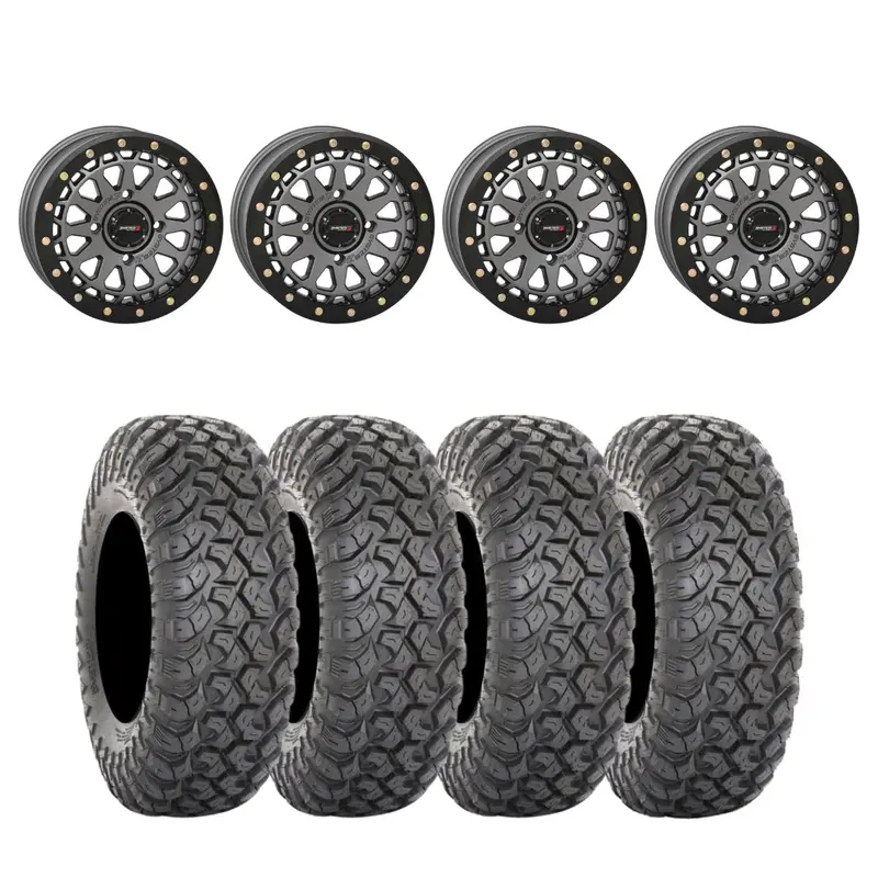 System 3 Gunmetal Grey Sb-6 Beadlocks & System 3 Radial Rt320 Wheel & Tire Kit 1