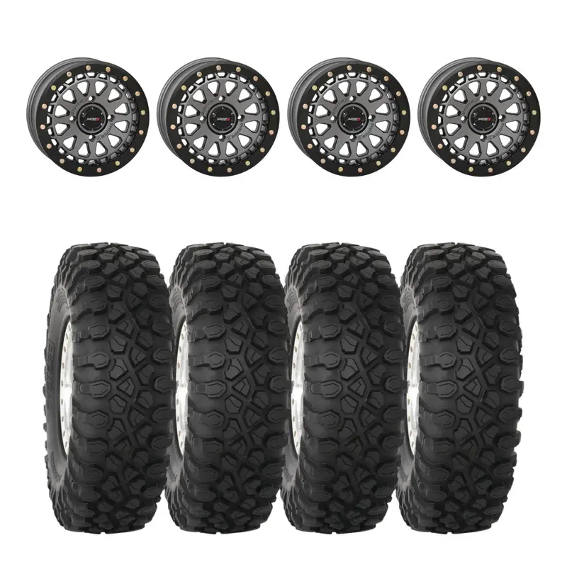 System 3 Gunmetal Grey Sb-6 Beadlocks & System 3 Radial Xc450 Wheel & Tire Kit 1