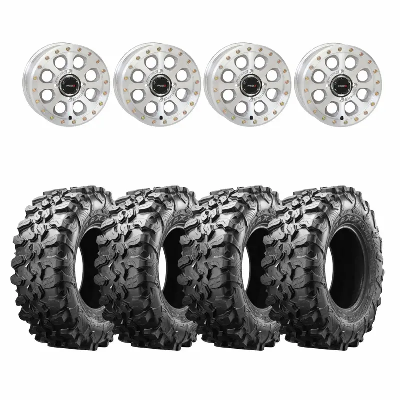 System 3 Machined Sb-7 Beadlock & Maxxis Radial Carnivore Wheel & Tire Kit 1