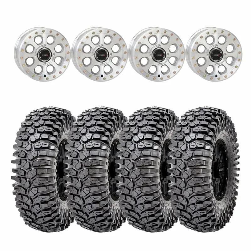 System 3 Machined Sb-7 Beadlock & Maxxis Radial Roxxzilla Wheel & Tire Kit 1