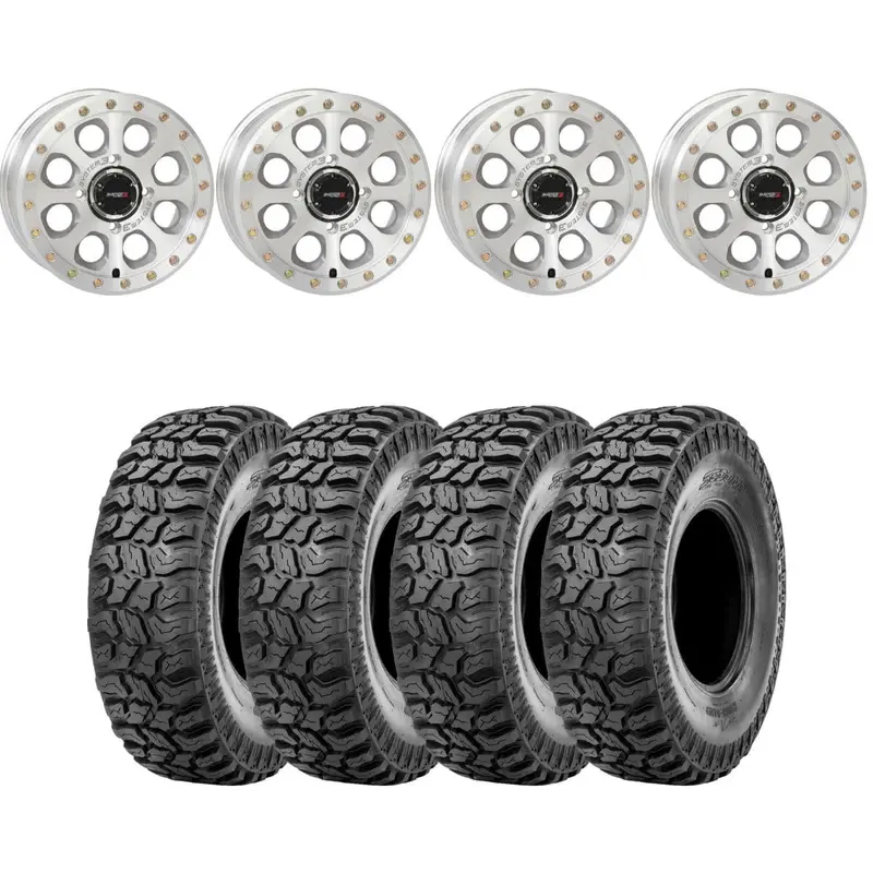 System 3 Machined Sb-7 Beadlock & Sedona Ridge Saw Wheel & Tire Kit 1