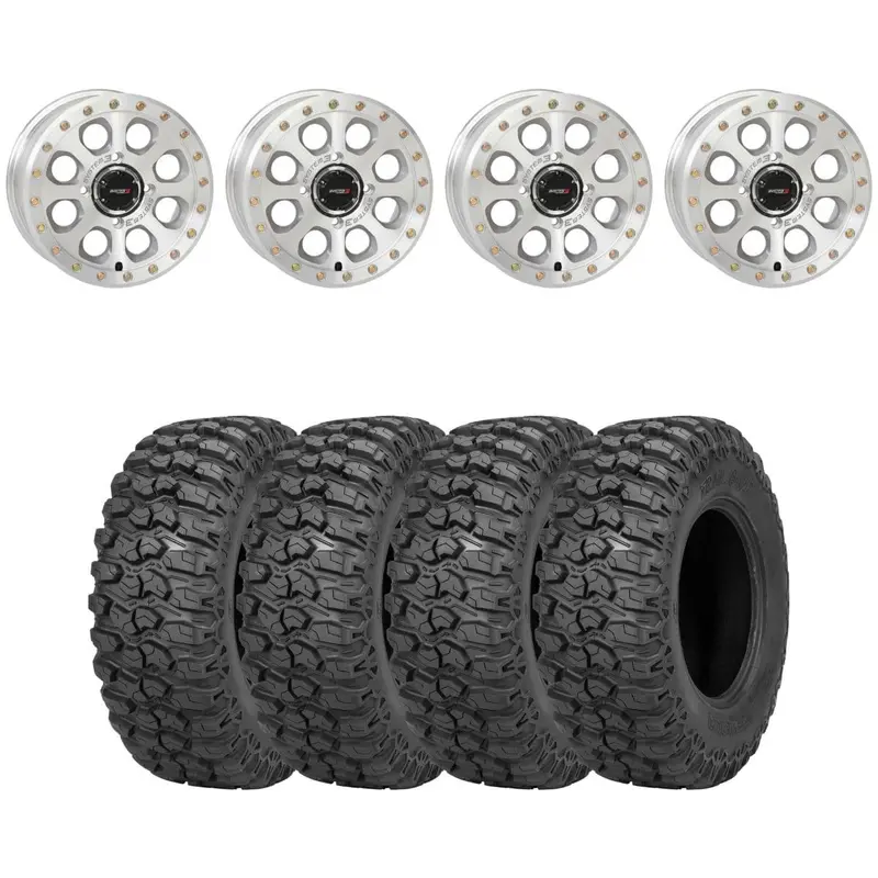 System 3 Machined Sb-7 Beadlock & Sedona Trail Saw Wheel & Tire Kit 1