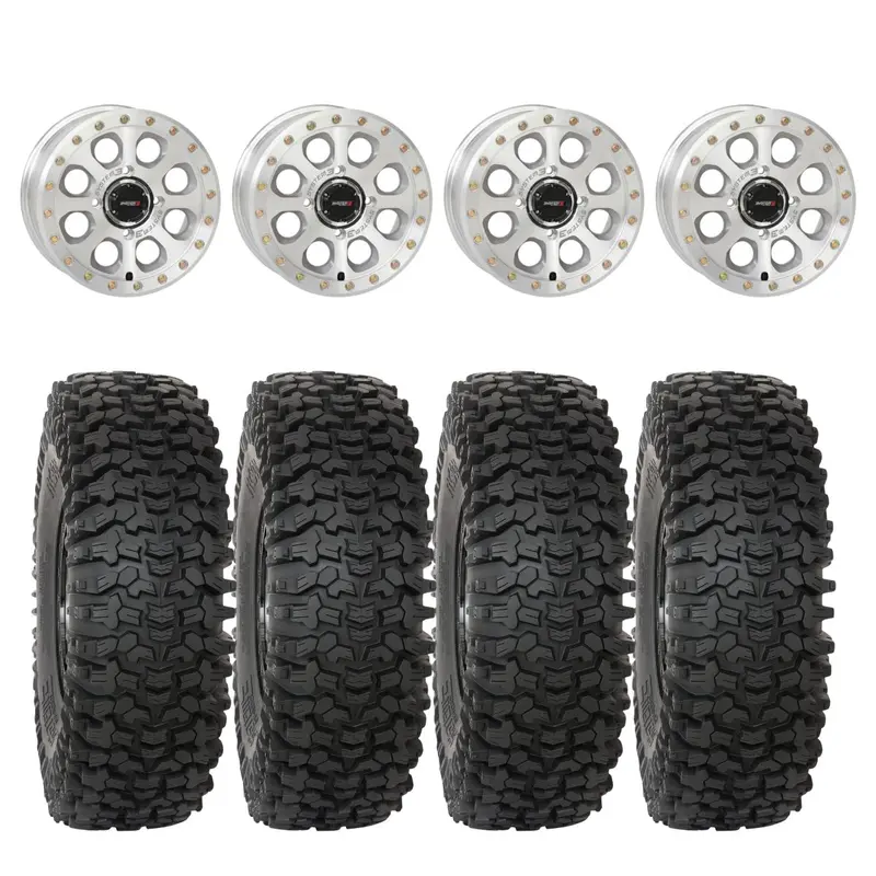 System 3 Machined Sb-7 Beadlock & System 3 Rc500 10 Ply Rock Crawler Wheel & Tire Kit 1