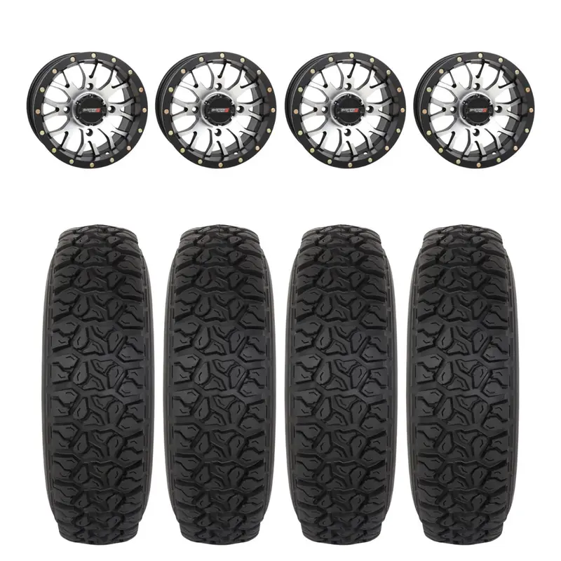 System 3 Machined St-3 & System 3 Dx440 Offroad Wheel & Tire Kit 1