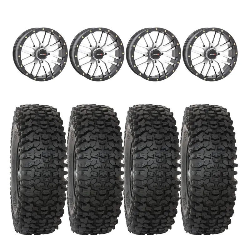 System 3 Machined St-3 & System 3 Rc500 10 Ply Rock Crawler Wheel & Tire Kit 1