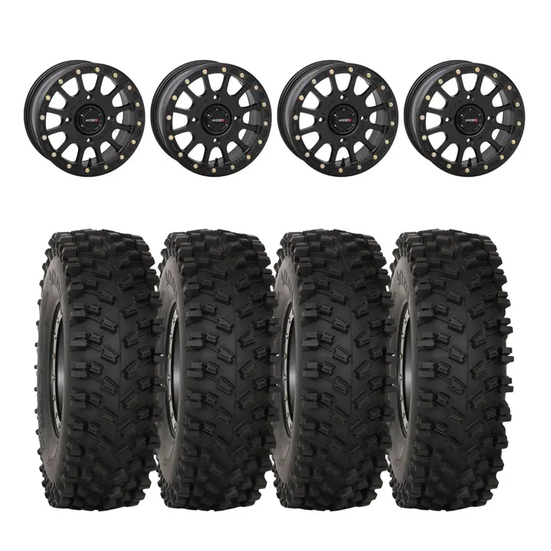 System 3 Matte Black Sb-5 Beadlock & System 3 Atx470 All Terrain Xtreme Wheel & Tire Kit 1