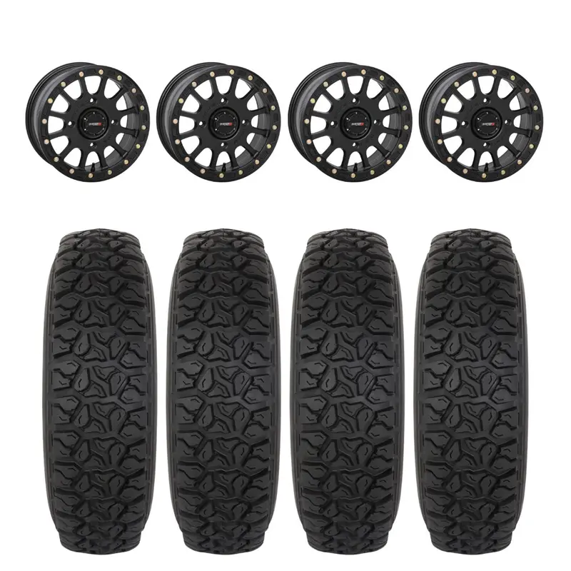 System 3 Matte Black Sb-5 Beadlock & System 3 Dx440 Offroad Wheel & Tire Kit 1