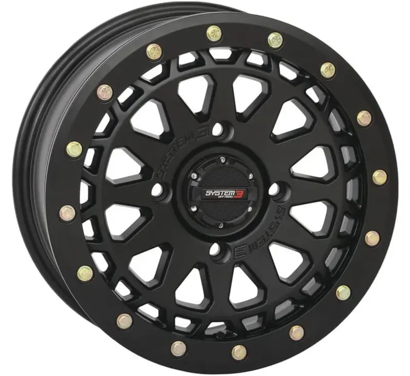 System 3 Matte Black Sb-6 Beadlocks & Sedona Rockabilly Wheel & Tire Kit 3