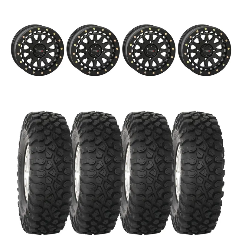 System 3 Matte Black Sb-6 Beadlocks & System 3 Radial Xc450 Wheel & Tire Kit 1