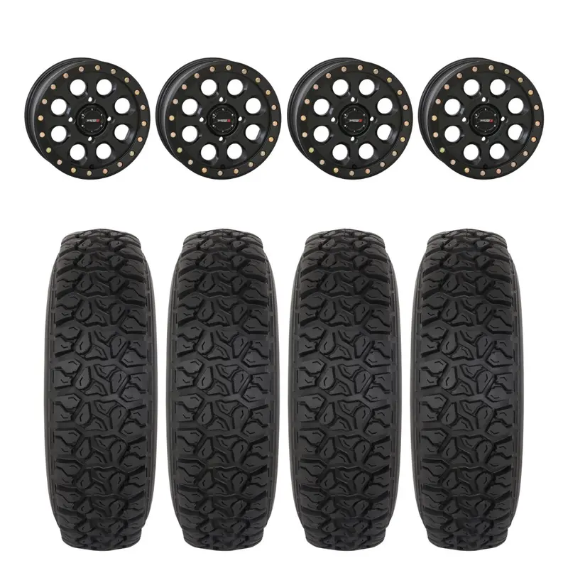 System 3 Matte Black Sb-7 Beadlock & System 3 Dx440 Offroad Wheel & Tire Kit 1