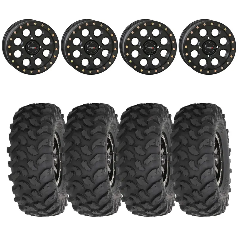 System 3 Matte Black Sb-7 Beadlock Wheels & System 3 Offroad Xtr370 Wheel & Tire Kit 1
