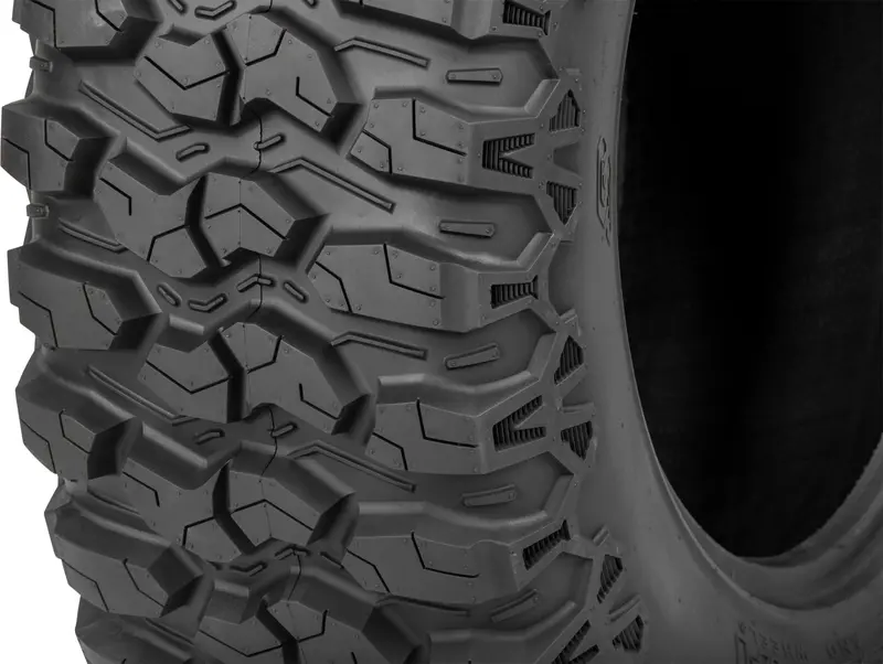 System 3 Matte Black Sb-8 Beadlock 6-Lug & Sedona Trail Saw Wheel & Tire Kit 6