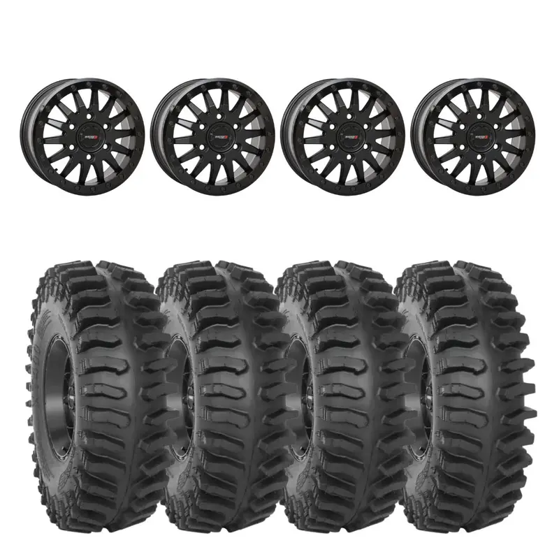 System 3 Matte Black Sb-8 Beadlock 6-Lug & System 3 Extreme Trail Radial Xt400 Wheel & Tire Kit 1