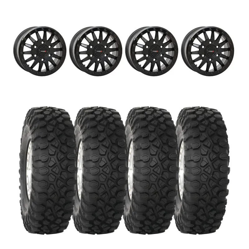 System 3 Matte Black Sb-8 Beadlock 6-Lug & System 3 Radial Xc450 Wheel & Tire Kit 1
