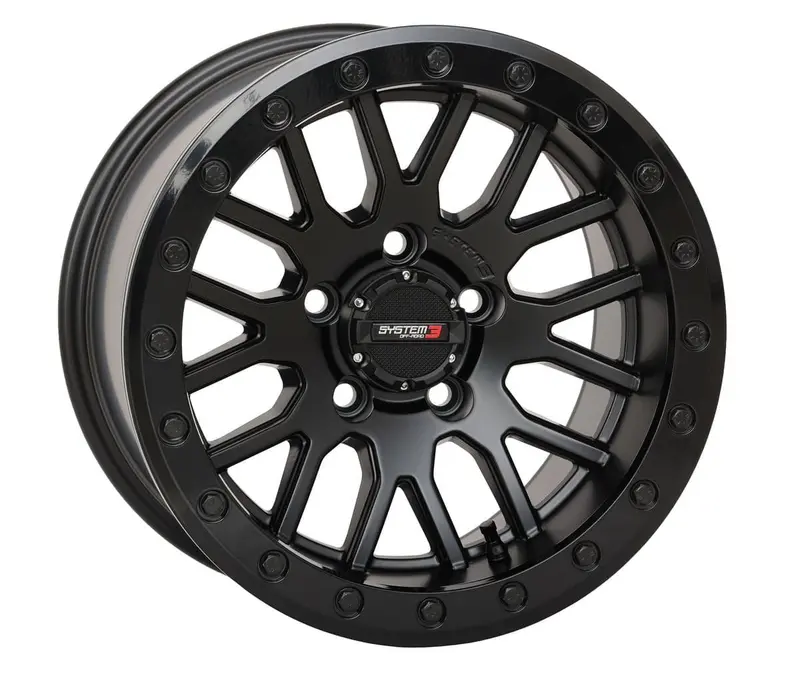 System 3 Matte Black With Gloss Black Ring Sb-9 Beadlock & Bfgoodrich Mud-Terrain T/A Km3 Wheel & Tire Kit 2