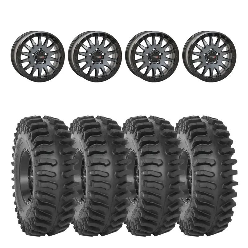 System 3 Matte Brushed Grey Sb-8 Beadlock 5-Lug & System 3 Extreme Trail Radial Xt400 Wheel & Tire Kit 1