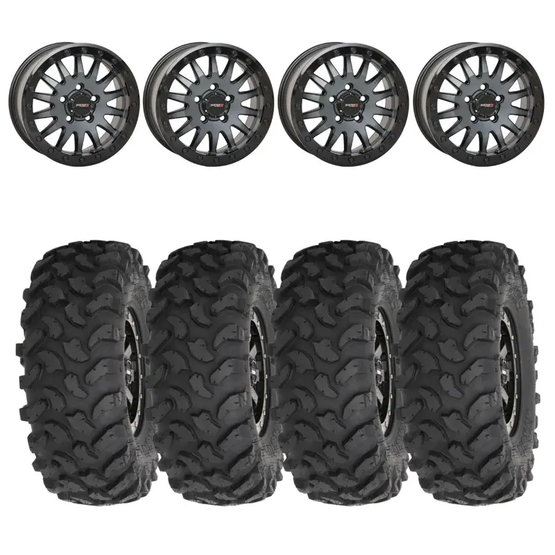 System 3 Matte Brushed Grey Sb-8 Beadlock 5-Lug & System 3 Offroad Xtr370 Wheel & Tire Kit 1