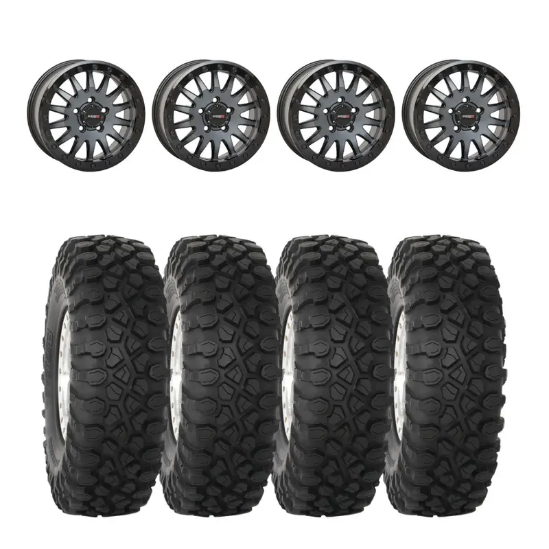 System 3 Matte Brushed Grey Sb-8 Beadlock 5-Lug & System 3 Radial Xc450 Wheel & Tire Kit 1