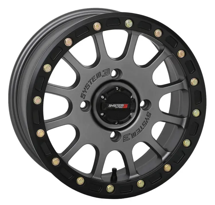 System 3 Matte Gunmetal Sb-5 Beadlock & System 3 Atx470 All Terrain Xtreme Wheel & Tire Kit 2