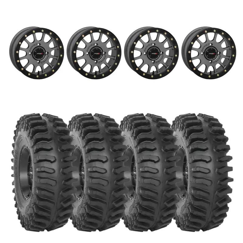 System 3 Matte Gunmetal Sb-5 Beadlock & System 3 Extreme Trail Radial Xt400 Wheel & Tire Kit 1