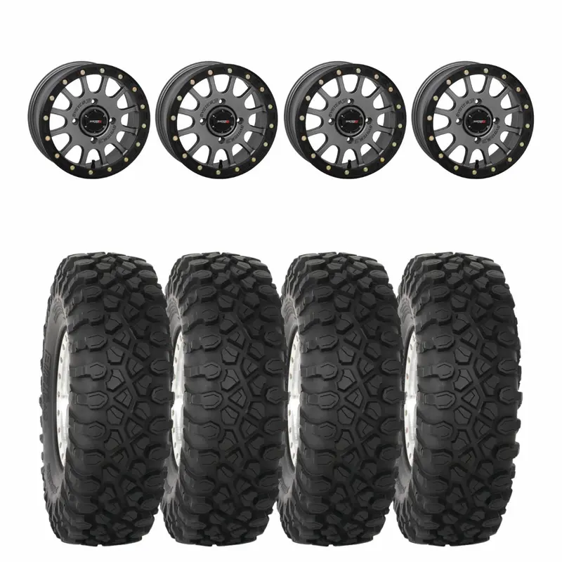 System 3 Matte Gunmetal Sb-5 Beadlock & System 3 Radial Xc450 Wheel & Tire Kit 1