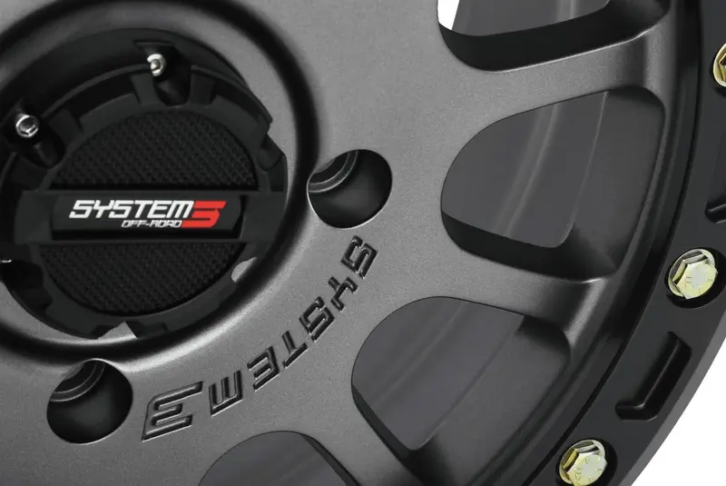 System 3 Matte Gunmetal Sb-5 Beadlock & System 3 Radial Xcr350 Utv Wheel & Tire Kit 4