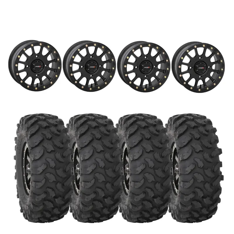 System 3 Sb-5 Matte Black Beadlock & System 3 Offroad Xtr370 Wheel & Tire Kit 1