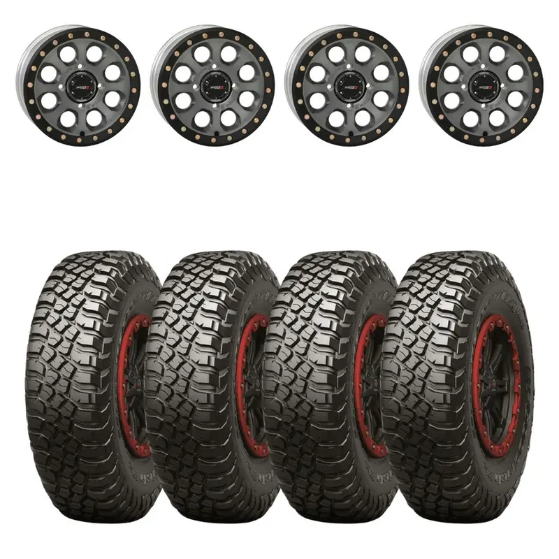 System 3 Titanium Sb-7 Beadlock & Bfgoodrich Mud-Terrain T/A Km3 Wheel & Tire Kit 1