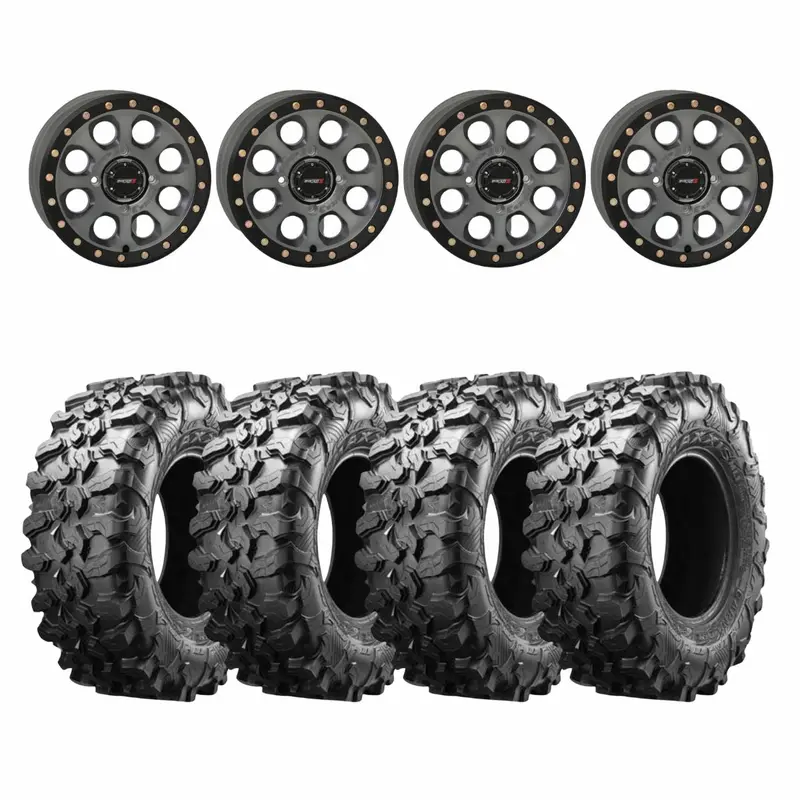 System 3 Titanium Sb-7 Beadlock & Maxxis Radial Carnivore Wheel & Tire Kit 1