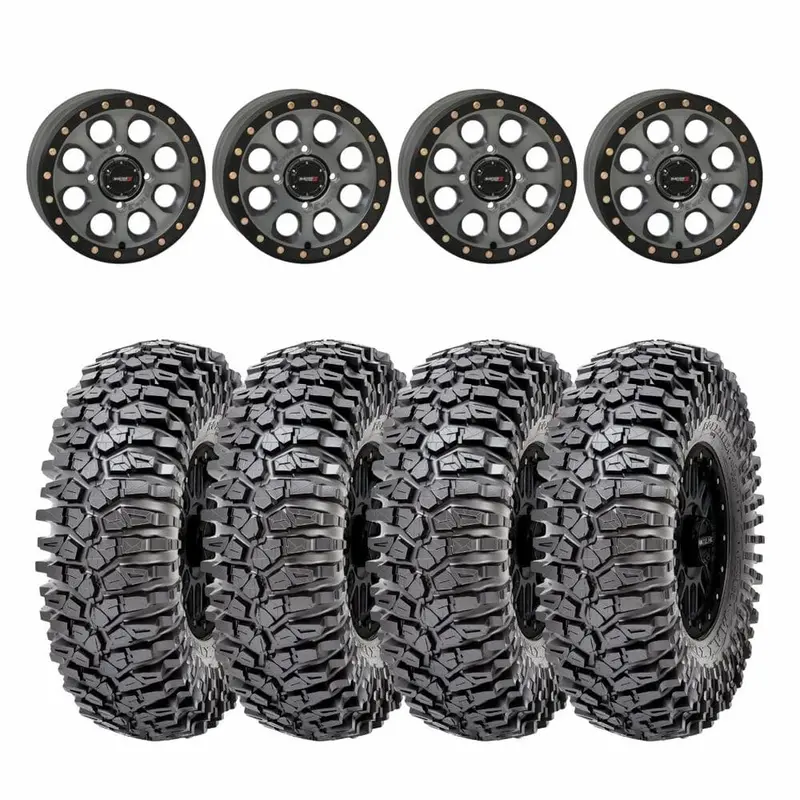 System 3 Titanium Sb-7 Beadlock & Maxxis Radial Roxxzilla Wheel & Tire Kit 1