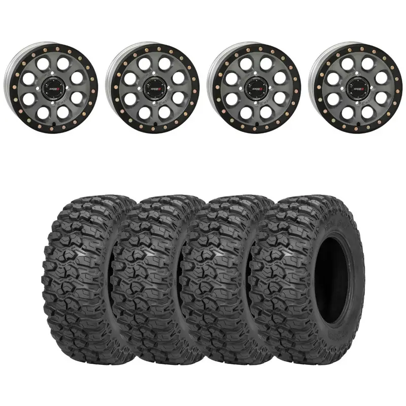 System 3 Titanium Sb-7 Beadlock & Sedona Trail Saw Wheel & Tire Kit 1
