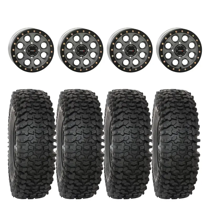System 3 Titanium Sb-7 Beadlock & System 3 Rc500 10 Ply Rock Crawler Wheel & Tire Kit 1